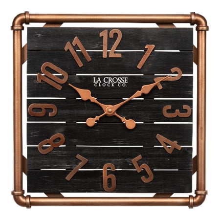 La Crosse 16 Inch Dark Foundry Analog Quartz Wall Clock, 404-3412D