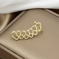 thumbnail image 1 of Xihbxyly Ofertas del Prime Day Pendientes de moda para mujer con costura hueca, clip de oreja de una pieza, pendiente de clip de oreja de metal, 1 of 3