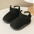 thumbnail image 2 of Tisuna Toddler Girls Snow Boots Solid Color Anti Slip Pull On Ankle Booties Thermal Warm Winter Kids Short Boots Black Size 4-4.5 Years, 2 of 6