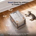 thumbnail image 4 of Small Stainless Steel Litter Box with Lid for Kitty, Metal Enclosed Cat Litter Box for Small Cats, Kitten Cat Box with High Sided Enclosure & Scoop, Odor Free, Anti-Leakage, Grey, 4 of 15