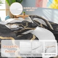 thumbnail image 2 of Abstract Marble Bedding Duvet Cover Set Queen Size 4 Pieces Gold Texture Simple Black White Modern Bedding Set with Zipper Closure, 1 Comforter Cover 90x92 Inches 1 Flat Sheet & 2 Pillow Cases, 2 of 7