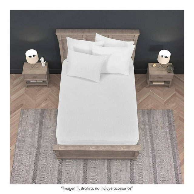 Protector de colchon Hometrends 1.35 X 1.90 M Santorini Blanco