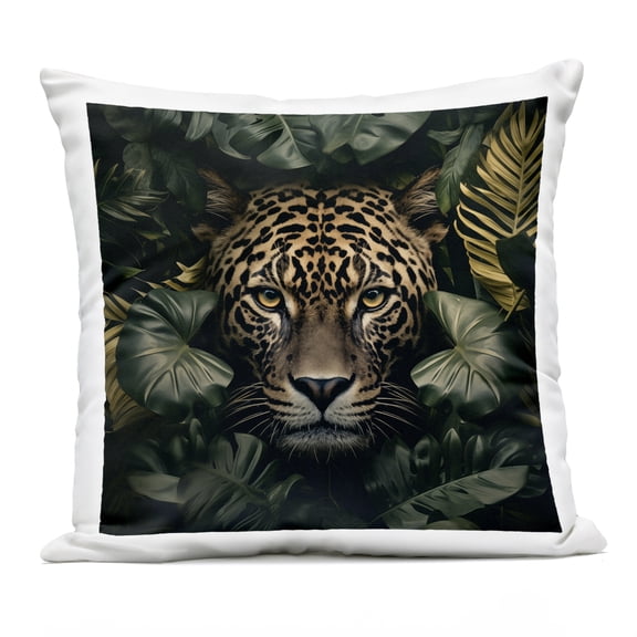 Stupell Industries - Leopard in Exotic Palms Outdoor Throw Pillow 18" x 18" by Heidi Kuntz