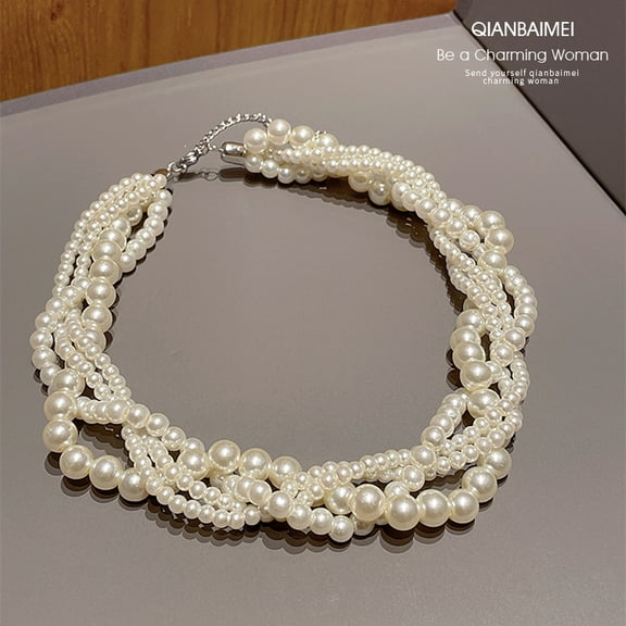 Baroque Pearl Necklace for Women Multi-Layer Statement Collar Chain New Arrival Light Luxury Niche High-End Necklace