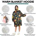thumbnail image 5 of Wearable Oversized Blanket,Pioneer Flower Floral Print Pattern Wearable Blanket Hoodie for Adults,Cozy Hooded Blankets with Super Pockets,Super Warm Fuzzy Pullover for Women & Men, 5 of 6