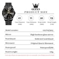 thumbnail image 4 of OLEVS Watches for Men Analog Quartz Dress Business Watch Stainless Steel Classic Casual Luxury Luminous Waterproof Male Mens Wrist Watches Reloj para Hombre Black Dial, 4 of 14