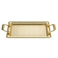 thumbnail image 1 of Decorative Rectangle Embossed Serving Tray with Gold Handles, Anti Tarnish Serving Metal Tray, Embossed Design Service Tray, Ottoman Pattern, Large, 20.5" x 12.6", Gold, Silver, 1 of 3
