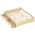 thumbnail image 1 of Costway Cadre de Lit en Bois Format Grand avec 2 Tiroirs de Rangement Roulants Support à Lattes en Bois Naturel, 1 of 10