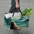 thumbnail image 7 of Sea Lion Large Capacity Reusable Laundry Bag – Foldable Oxford Cloth Shopping Bag, Cube Organizer, and Beach Bag, 7 of 7
