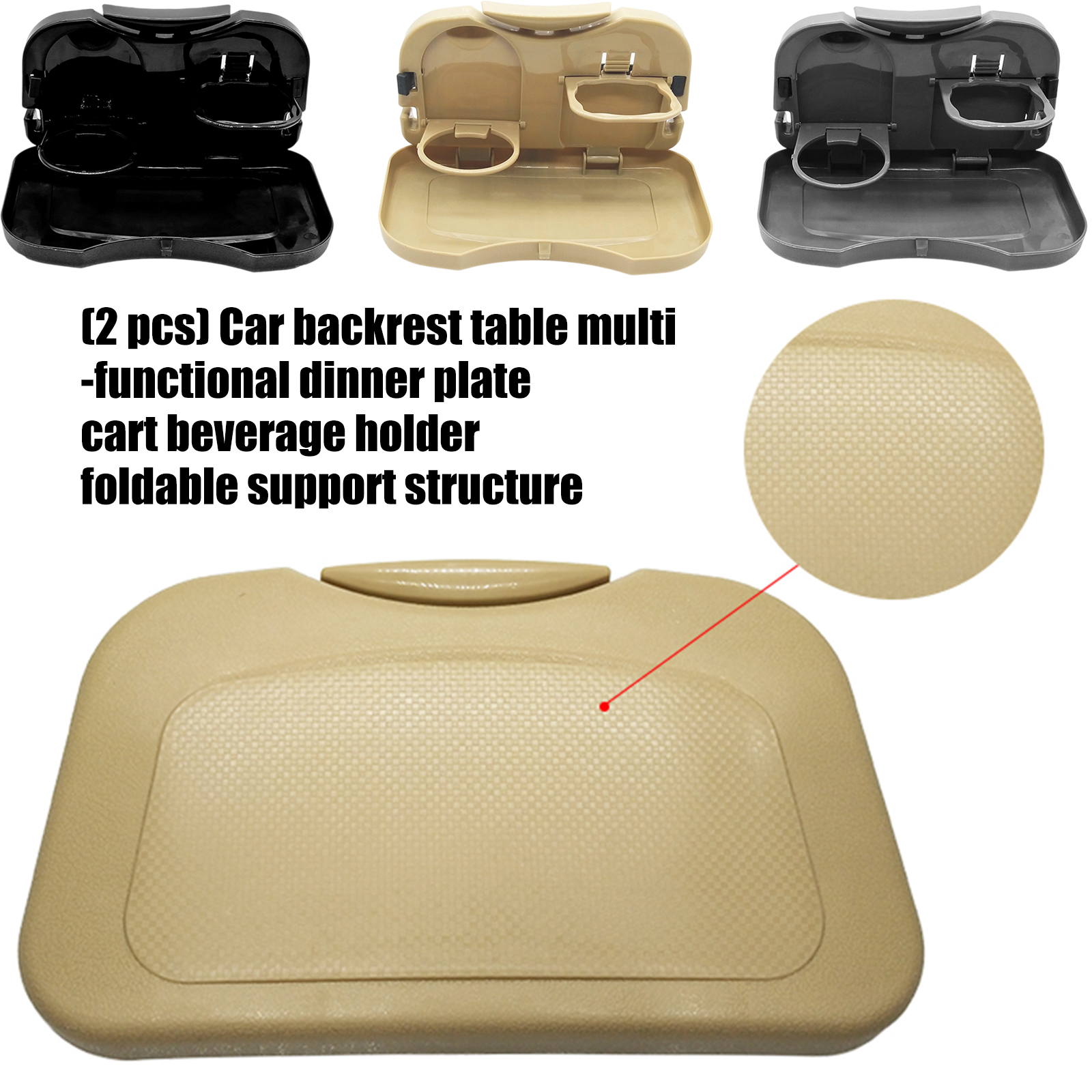 Foldable Back Tray With Cup Holders & Portable Travel Tray for Office Work, Commuting, Road Trips