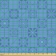 thumbnail image 2 of Ambesonne Winter Fabric by the Yard Upholstery, Geometric Striped Snowflakes, 10 Yards, Azure Blue Deep Sky Blue, 2 of 5