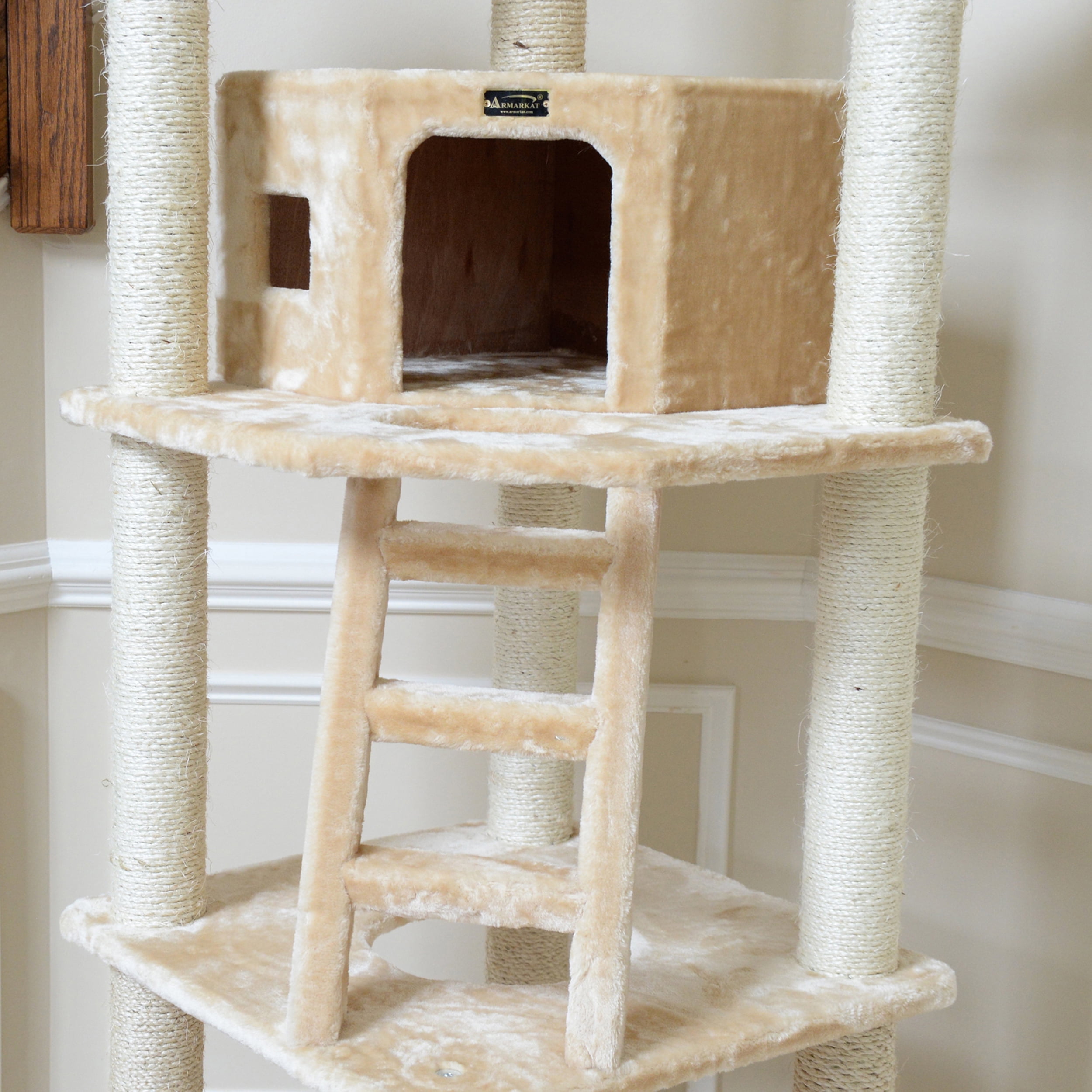 Armarkat Classic Real Wood Cat Tree Model A8001, 80 inch Beige
