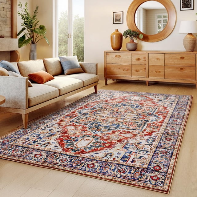 Alfombra de Área AMADA HOMEFURNISHING Vintage 152x213 cm Lavable de Poliéster