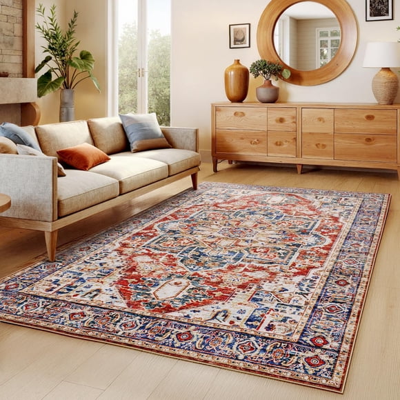 Alfombra de Área AMADA HOMEFURNISHING Vintage 152x213 cm Lavable de Poliéster