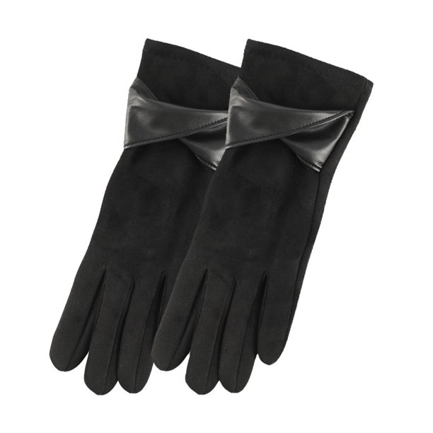 Los guantes cálidos de gamuza para mujer son elegantes y resistentes al tacto. Además, los guantes con lazo de terciopelo son resistentes al frío y adelgazantes. Los guantes de invierno son cálidos y