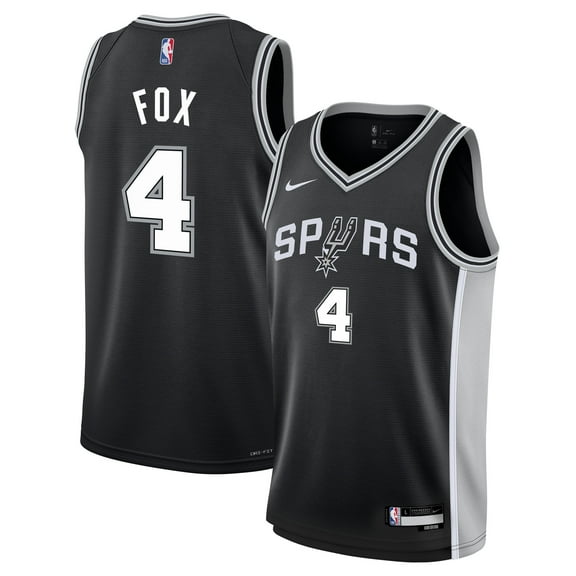Youth Nike De'Aaron Fox Black San Antonio Spurs Swingman Jersey - Icon Edition