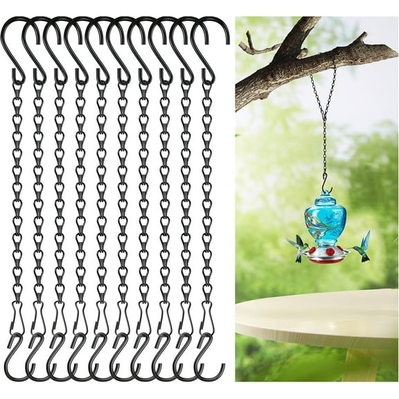 10Pack Plant Hanging Chains, 10 Inch/20Inch Metal Hanging Basket Chain with S Hook for Bird Feeders Lanterns Wind Chimes Billboards Photo and Indoor Outdoor Decorative