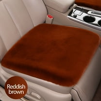 Kabnic 20"x20" Car Seat Cushion Plush Seat Cushion Winter Thickened Cushion Non-Slip Chair Pads Fuzzy Car Seat Interior Warm for Winter Mat Reddish Brown