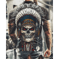 thumbnail image 1 of Camiseta con estampado 3D de calavera de terror para hombre, camiseta informal de manga corta con cuello redondo, transpirable, de gran tamaño, ropa para hombre Deng Xun unisex, 1 of 2