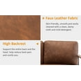 thumbnail image 5 of Andeworld Mid-Century Loveseat Sofa,Upholstered Faux Leather Loveseat 2-Seat Small Sofa Couch Metal Accent Chair for Living Room（Brown）, 5 of 8