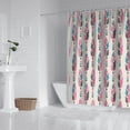 thumbnail image 2 of Pink and Blue Ethnic Style Feather Pattern Shower Curtain 84"x72" ,Bathroom Decorative Shower Curtains Set with 12 Hooks,Modern Waterproof Washable Shower Curtain, 2 of 6