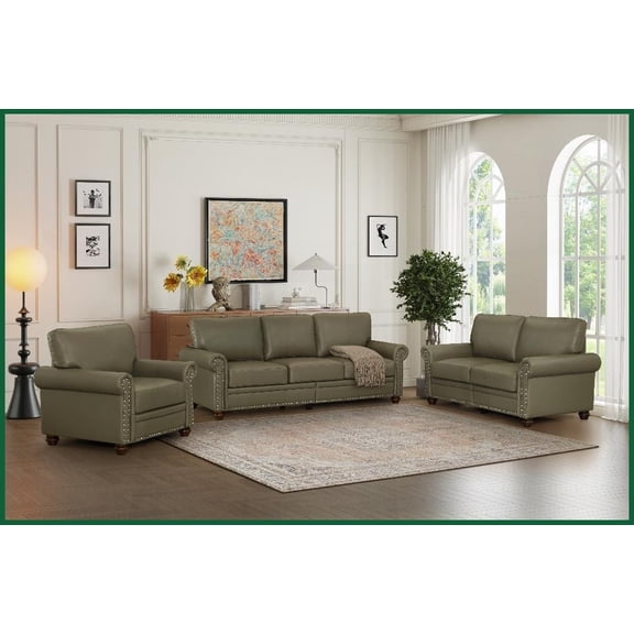 Taupe Faux Leather 1 2 3 Sectional Sofa with Storage - Modern Living Room Furniture