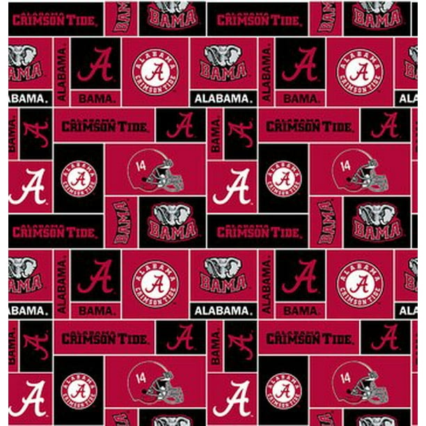 University of Alabama Fabric Super Soft Fleece Classic Geometric Design ...