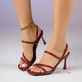 thumbnail image 2 of SACFOF Kitten Strappy Heels for Women Square Open Toe Ankle Strap Heeled Sandals Dressy Wedding Shoes, 2 of 6