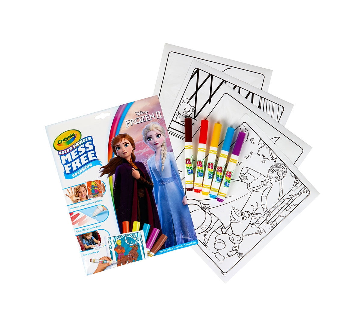 Crayola Color Wonder Mess Free Frozen 2 Coloring Set, 18 Pages, Child Ages 3+