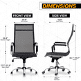 thumbnail image 6 of MoNiBloom Adjustable Height Mesh Office Task Chair, High-Back Swivel Seat for Conference, Black, 6 of 12