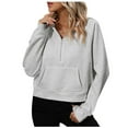 thumbnail image 2 of Hipattires Sweatshirts for Women Gray Sweatshirts Plain no Hood Pullover Trendy Womens Shirts, 2 of 6