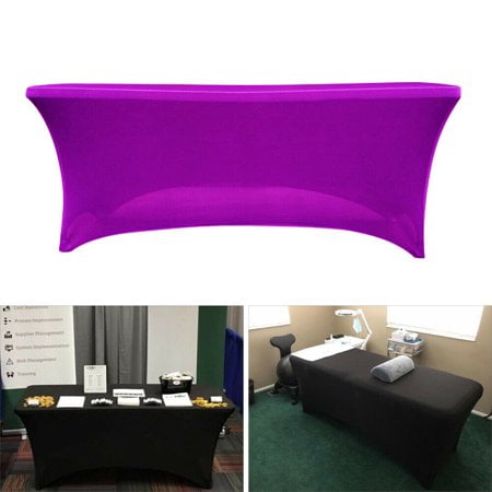 

SHANNA Rectangle Tablecloth Spandex Stretch Cover European Style for Wedding Reception Meeting Decoration 30 x48 Purple