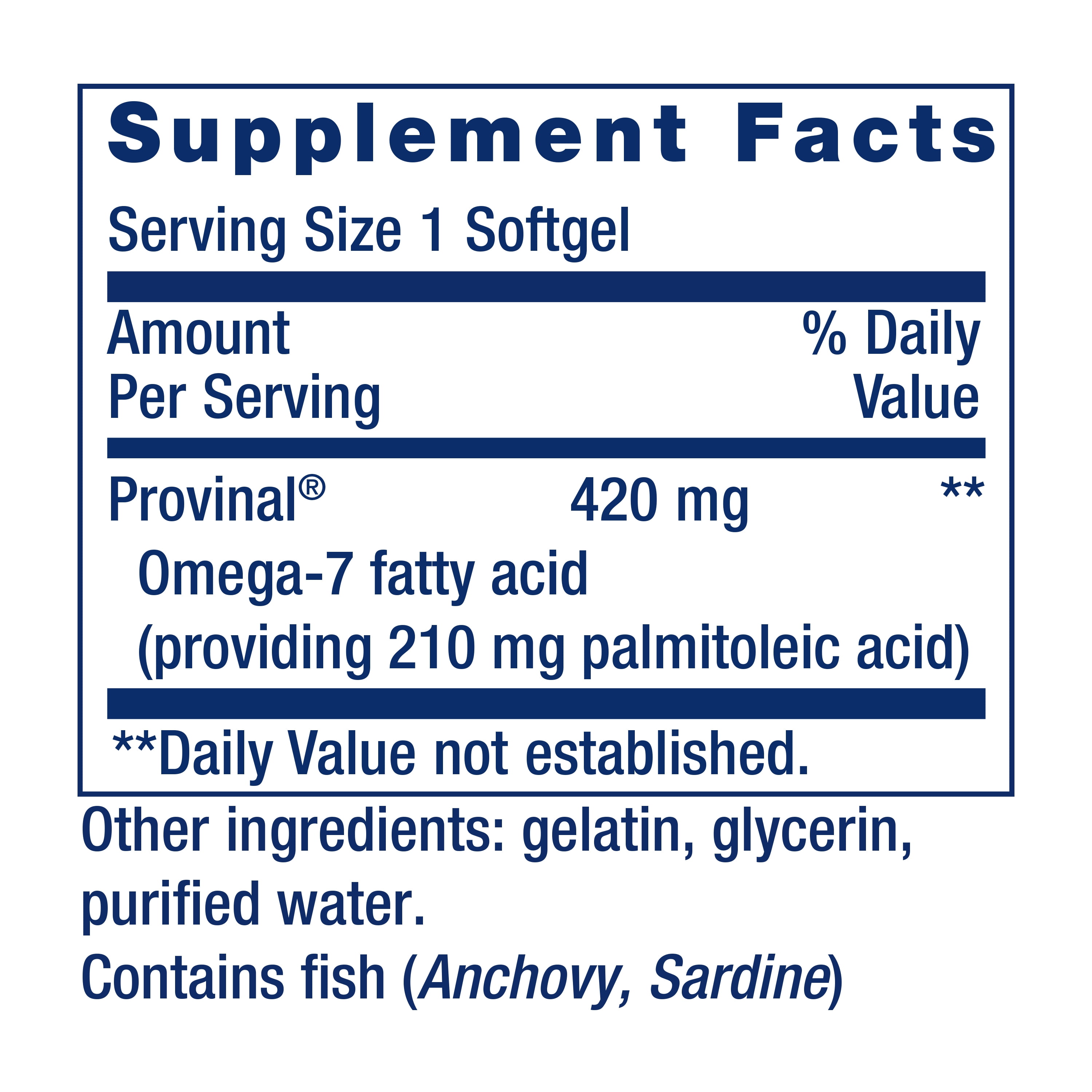 Life Extension Provinal Purified Omega-7, palmitoleic Acid derived from Highly Concentrated Marine Oil, Cholesterol, triglycerides & Heart Health Support, Gluten-Free, Non-GMO, 30 softgels