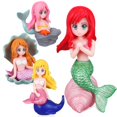 thumbnail image 1 of Mermaid Tail Cake Decoration 4Pcs Colorful Figurines Safe For Children Over 3 Years Old Family Use, 1 of 2