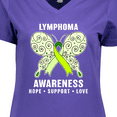 thumbnail image 4 of Inktastic Lymphoma Awareness Hope Support and Love Women's V-Neck T-Shirt, 4 of 5