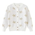 thumbnail image 4 of MEZZALL Girls Sweaters Long Sleeve Winter Knitted Cardigan With Star Jacquard Design Warm Cozy Outerwear For Toddler Kids Soft Comfortable Casual Wear Holiday Cartoon Clothing, 4 of 4