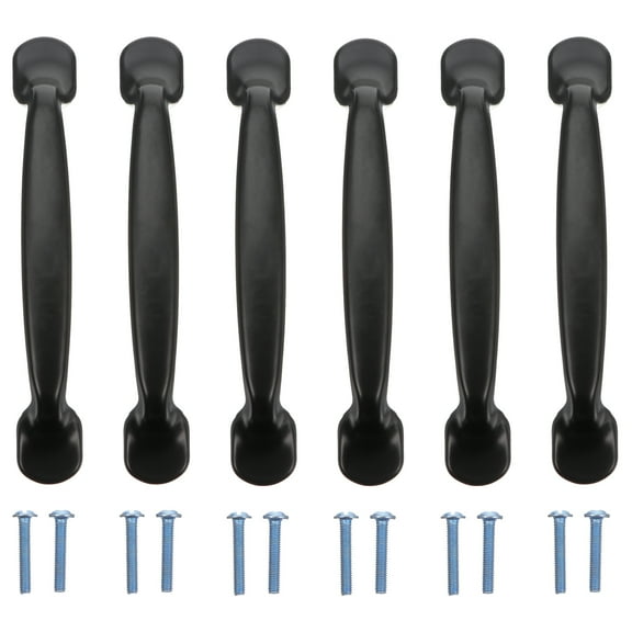 6pcs Cabinet Pulls Matte Black Furniture Cupboard Drawer Pulls Cabinet Handles