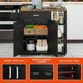thumbnail image 2 of ModFusion Kitchen Cart, Two-Door, Rolling Island with Drawer, Shelves, Spice, Wine Racks, 34.84" Length, 2 of 6