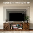 thumbnail image 5 of HOMRELEXA Farmhouse TV Stand for TVs Up to 65", Home Entertainment Center with LED Light, Open Storage Cabinet & Adjustable Shelves, Brown, 5 of 9