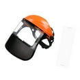 thumbnail image 3 of figatia Protector Protective Gear Face Visor Professional Clear Eye Protection Face Guard for Garden Logging Brush Cutting Orange, 3 of 8