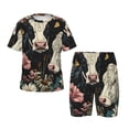 thumbnail image 1 of Balery Vintage Sunflower Cow Conjunto de Pijama Infantil de Manga Corta con Estampado – Ropa de Dormir de Algodón Suave-Large, 1 of 6
