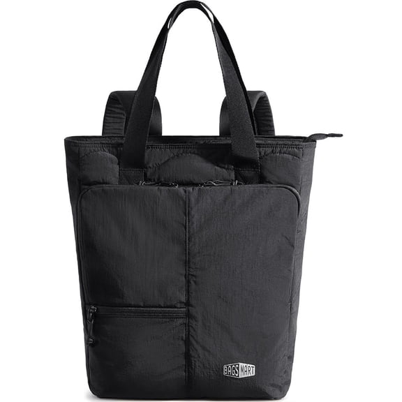 BAGSMART Paz 20L Totepack, Water-Resistant College Backpack Casual Daypack Bookbag for 15.6 Inch Laptop, Black