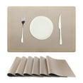 thumbnail image 2 of Unique Bargains Set of 6 Heat Resistant Faux Leather Placemats for Kitchen Dining Room Champagne, 2 of 6
