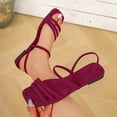 thumbnail image 2 of Women Strappy Sandals Square Toe Dressy Summer Cute Shoes Vacation Ankle Strap Slip on Slippers No Heel Going Out Mule Slides, 2 of 5