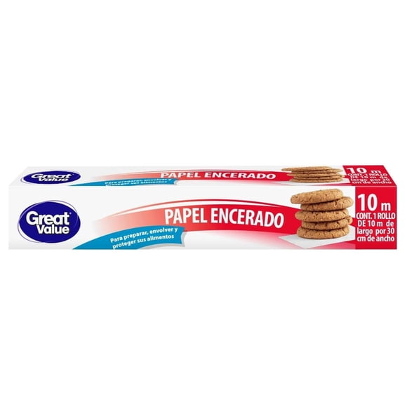 Papel encerado Great Value 1 rollo de 10 m X 30 cm