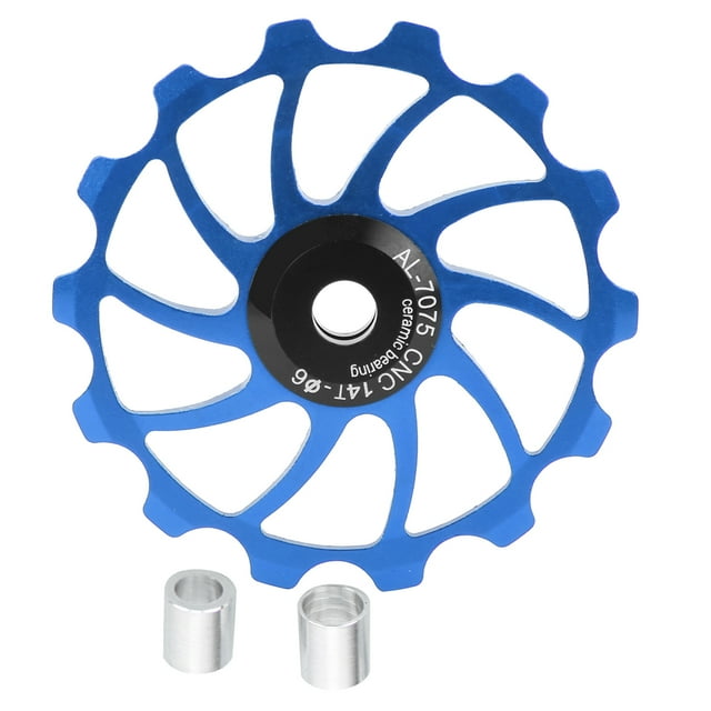 Noref Bike Guide Roller Pulley,14T Bike Pulley Wheel,Cycling Bicycle Rear Pulley Bike Guide Roller Pulley Parts 14T Aluminum Alloy Guide Wheel