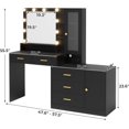 thumbnail image 7 of Kicode Vanity Desk with Mirror and Lights, with Charging StationVanity Makeup Desk with Drawers and Shelves,Makeup Table with Storage Cabinet Dresser,Black, 7 of 7