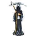 thumbnail image 1 of Estatua de la muerte de pie Grim Reaper Estatua de resina religiosa decorativa figura de altar escultura adorno de escritorio (negro, talla única), 1 of 5