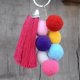 thumbnail image 3 of Boho Colorful Fuzzy Ball Borla Colgante Llavero Llavero Llavero Hugo Llavero, 3 of 10