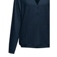 thumbnail image 4 of FashionOutfit Women's Solid Zip-Up Drop Shoulder High Neck Sweatshirt Jacket, 4 of 4